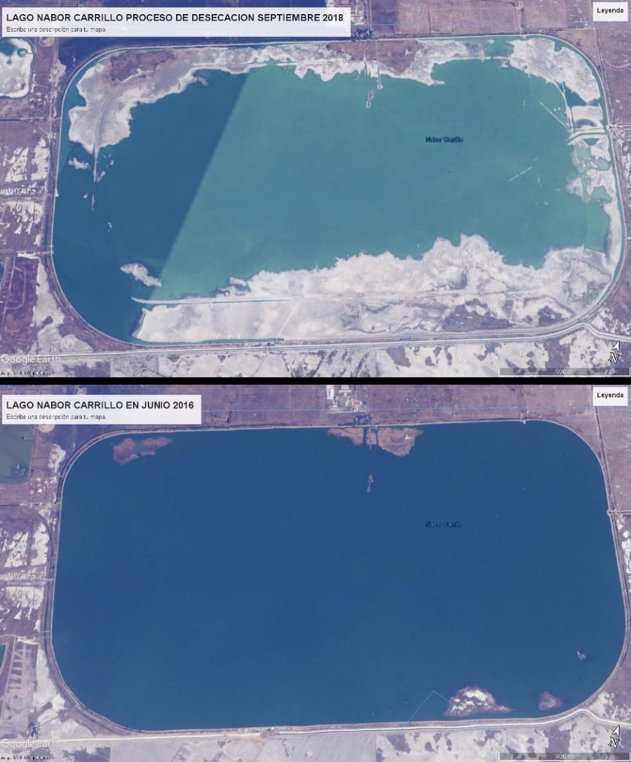 Lago Nabor Carrillo, antes y después del NAIM. (Información pública)