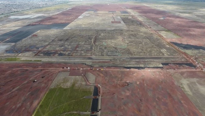 Pistas que llenaban con tezontle de 160 minas de la región. (Información pública)