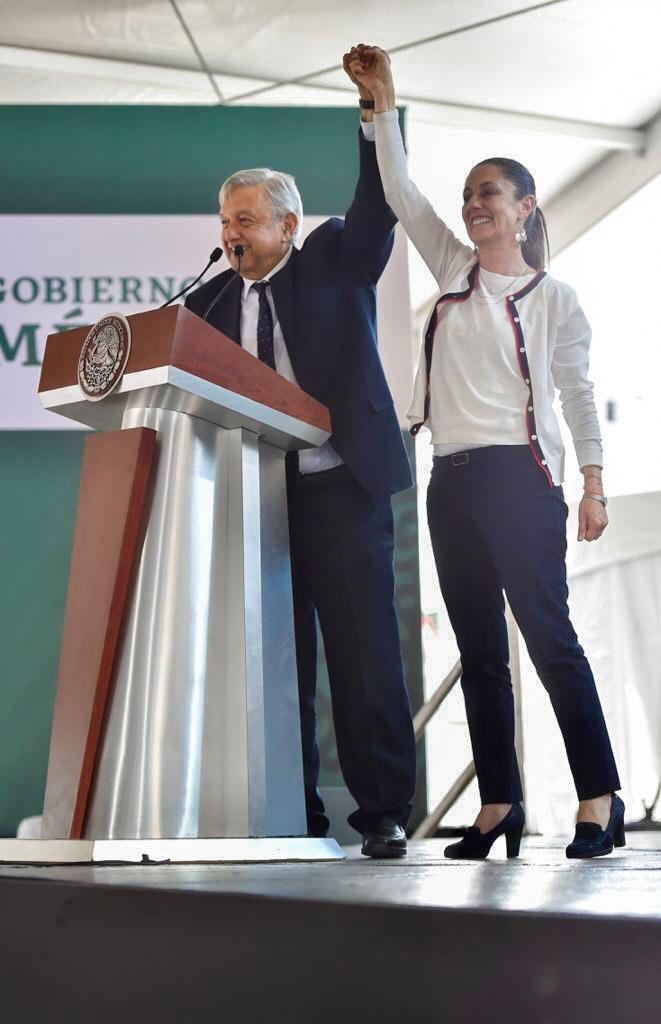 AMLO y Sheinbaum en la Alcaldía de Gustavo A. Madero el 11 de junio de 2019. (Gobierno de México)